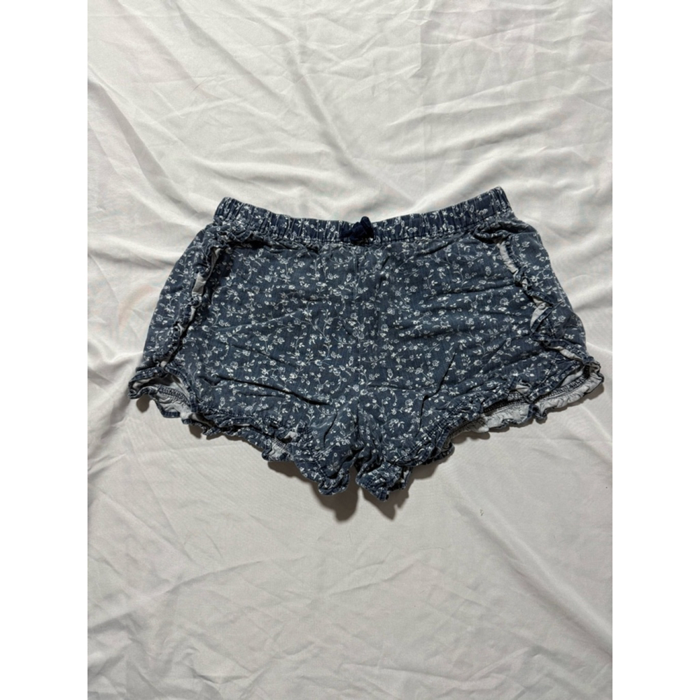 Girls Gap Kids Shorts XL Blue Floral Print Ruffle Hem